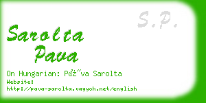 sarolta pava business card